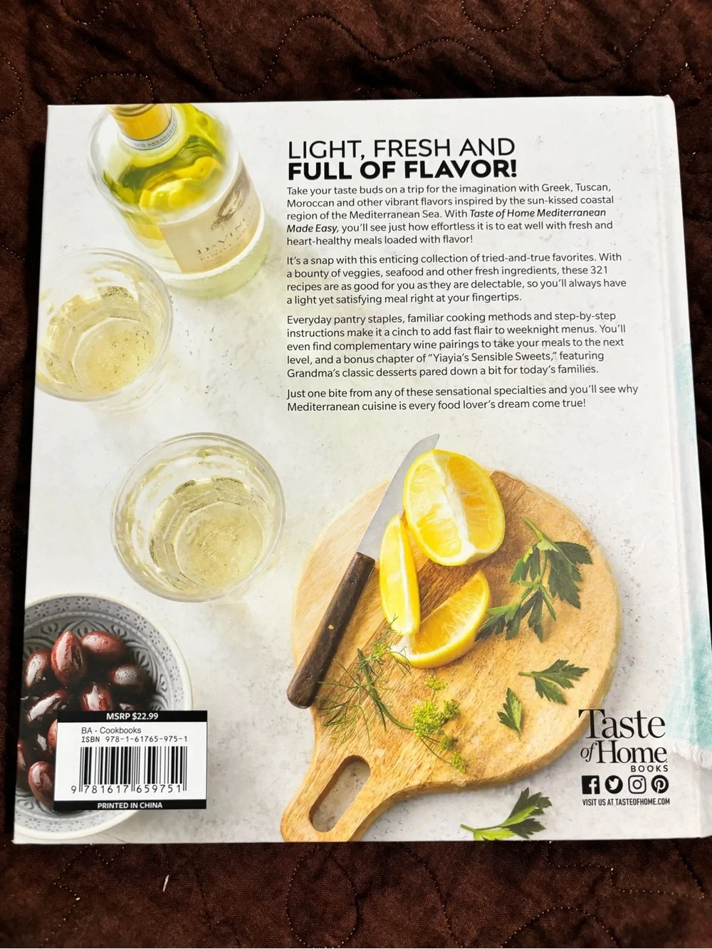 Taste of Home Mediterranean Made Easy Cookbook - White, Teal, Red